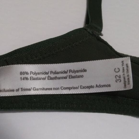 Adore Me Forest Green Nude Push Up Bra Mirianne Size 32C Underwire Padded Lace - Picture 9 of 11